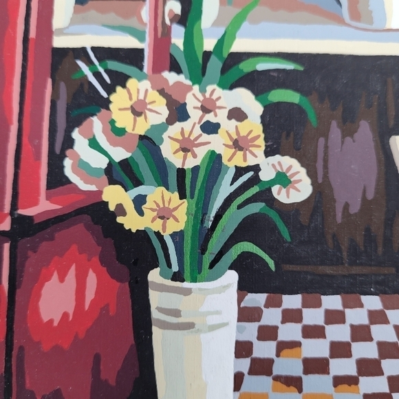 The Flower Shop Advanced Paint By Number 11×14 Finished Acrylic Painting Boarder - Picture 3 of 10